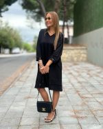 Kadın Modal Kumaş Kol Ve Etek Ucu Payetl Elbise - Görsel 3