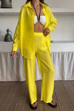 GÖMLEK - PANTOLON TAKIM - Sarı - Görsel 2