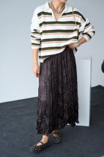 Saten Uzun Etek - KAHVE - Görsel 3