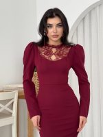 Port Dantel Detay Elbise - Görsel 3