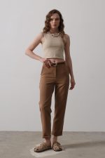Kemerli Havuç Pantolon - Taba - Görsel 2