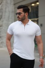 Erkek Fermuar Yakalı Kısa Kollu Tişört - Görsel 2