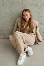 Bej Çizgili Ceket - Yelek Ve Pantolon Takım - Görsel 3