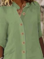 Kadın Kısa Kollu Hakim Yaka önden Düğmeli Kısa Müslim Elbise - Görsel 2