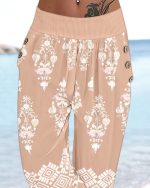 Kadın Beli Lastikli Etnik Desenli Kapri Süprem Pantolon - Görsel 3