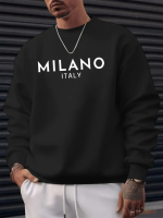 Erkek Uzun Kollu Bisiklet Yaka Milano Yazılı Iki Iplik Bluz - Görsel 3