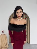 Bestia Straplez Tüy Detaylı Elbise - Görsel 2