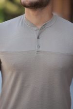 Erkek Hakim Yakalı Kısa Kollu Pamuklu T-shirt - Görsel 3