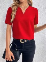 Kadın Kısa Kollu V Yakalı Ithal Krep Elbise - Görsel 3