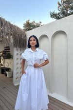 Beyaz Nakışlı İşlemeli Elbise - Görsel 3