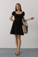 Beli Korseli Mini Elbise - Siyah - Görsel 2