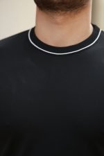 Erkek Bisiklet Yaka Ribanalı Kısa Kollu Tshirt - Görsel 2