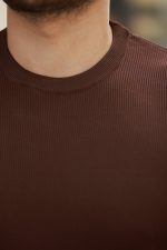 Erkek Bisiklet Yaka Jakarlı Kısa Kollu Tshirt - Görsel 3