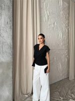 YANDAN BAĞLAMA DETAYLI KOLSUZ BLUZ - Siyah - Görsel 2