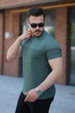 Erkek Hakim Yakalı Kısa Kollu Pamuklu T-shirt - Görsel 2