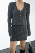 Saç Örgülü Etekli Takım - Antrasit - Görsel 2