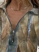 Kadın Uzun Kollu önden Fermuarlı Iki Iplik Bluz - Görsel 2