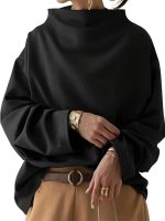 Kadın Uzun Kollu Geniş Balıkçı Yaka Modal Bluz - Görsel 3