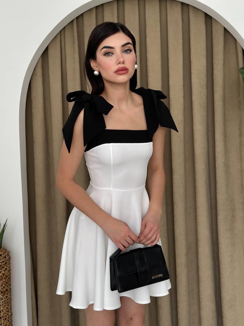 8c7c97e39eff00e3f628 Cloche Omuzu Fiyonklu Elbise - Görsel 1