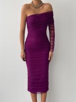 Polack Tek Omuz Tül Elbise - Görsel 2