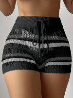 Kadın Belinden Bağlamalı Mini Triko Short - Görsel 3