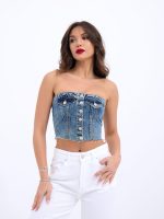 6285 KOT BLUZ-MAVİ - Görsel 3