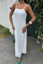 Askıları Ayarlanabilir Örme Dantel Elbise 2879 - Görsel 3