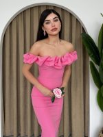 Popi Madonna Yaka Kalem Elbise