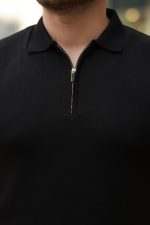 Erkek Fermuar Yakalı Kısa Kollu Tişört - Görsel 3