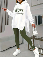 Kadın Uzun Kollu Kapşonlu Bağcıklı Viskon Iki Iplik Sweat - Görsel 2