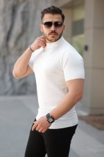 Erkek Yarım Balıkçı Yaka Kısa Kollu Tişört - Görsel 2