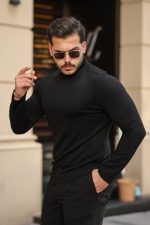 Erkek Balıkçı Yaka Modal Kumaş Esnek Kazak - Görsel 2