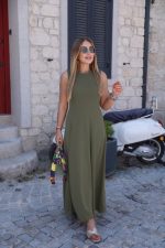 Kadın Sıfır Kollu Bisiklet Yaka Viskon Elbise - Görsel 3