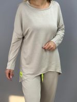 Kadın Iki Iplik Viskon Pamuk Kumaş Arma Detaylı Ikili Takım - Görsel 2