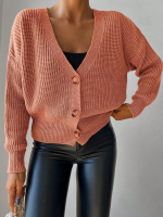 Kadın Uzun Kollu Düğme Detay Triko Bluz - Görsel 3