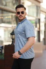 Erkek Yakalı Jakar Baskılı Kısa Kollu T-shirt - Görsel 2