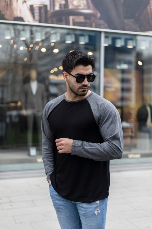 963d62342680d06ca6ec916aa992042c Erkek Uzun Kollu Bisiklet Yaka Viskon Iki Iplik Bluz - Görsel 1