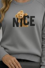 Kadın Uzun Kollu Bisiklet Yaka Viskon Iki Iplik Bluz - Görsel 2