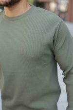 Erkek Selanik Örme Bisiklet Yaka Triko - Görsel 3