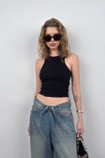 Halter Yaka Kolsuz Bluz - Görsel 2