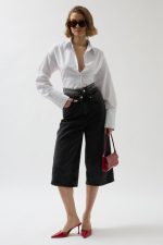 Çift Kemerli Bermuda Denim Şort - Görsel 3