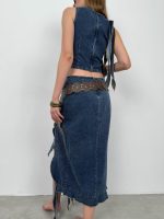 Fırfır Detay Denim Bluz - Görsel 3