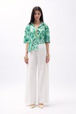 Desenli Saten Gömlek - Görsel 2