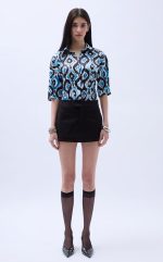 Desenli Saten Gömlek - Görsel 3