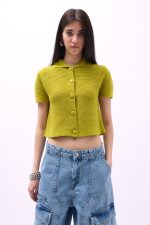 Bebe Yaka Düğmeli Bluz - Görsel 2