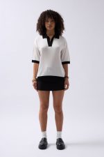 V Yaka Dokulu T-Shirt - Görsel 2