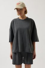 Oversize Lazer Kesim Bisiklet Yaka T-Shirt - Görsel 3