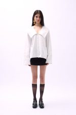 Geniş Yaka Volan Kol Gömlek - Görsel 2