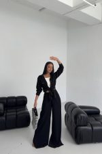 Düğmeli̇ Cepli̇ Keten İki̇li̇ Takim