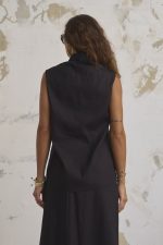 Keten Haki̇m Yaka Kolsuz Gömlek Etek Takim - Görsel 2